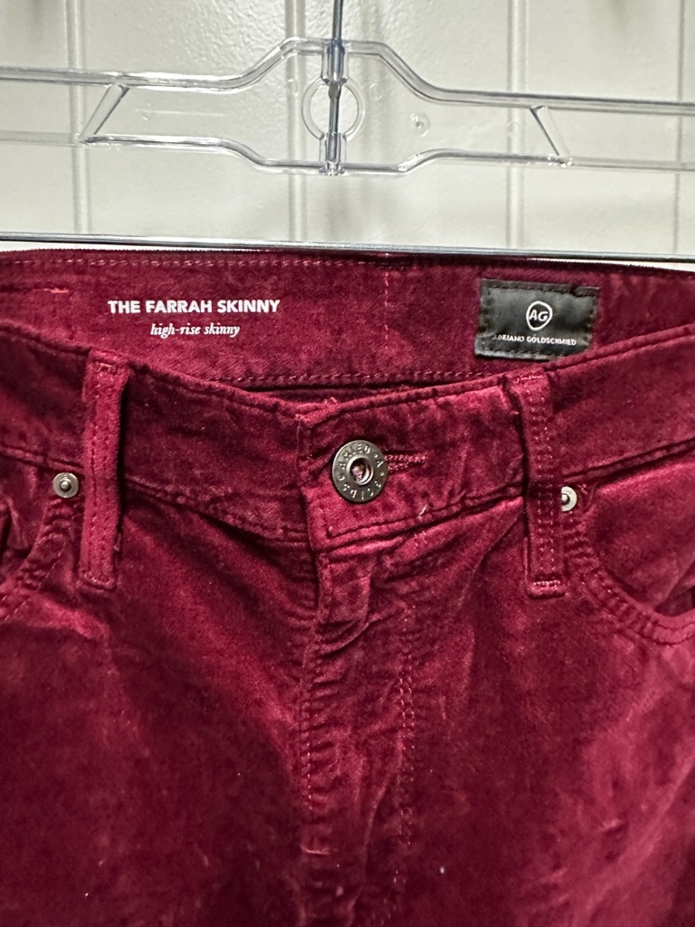 AG Adriano Goldschmied Farrah Skinny Jeans - Wine New With Tags